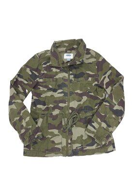 Old Navy Utility Field Jacket Womens Medium Camouflage Green Full Zip Cotton